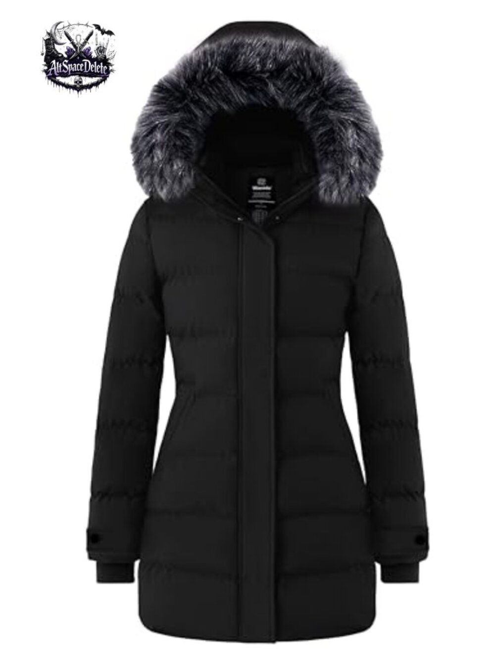 Quilted Long Puffer Winter Coat Faux Fur Hood Thickened Jacket
